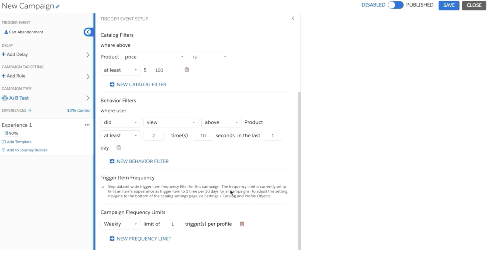 Salesforce Marketing Cloud - Triggered Campaign Messages